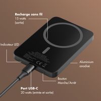 Selencia Powerbank Vivid 5 000 mAh - MagSafe et Qi - Noir / Leopard