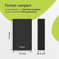 imoshion Ultra Series Aluminium Batterie externe 20.000 mAh - Charge rapide jusqu'à 33 watts - Black