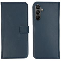 Selencia Étui portefeuille en cuir véritable Samsung Galaxy A15 (5G/4G) - Bleu foncé