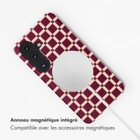 Selencia Coque arrière Vivid avec MagSafe Samsung Galaxy S26 - Check This Burgundy