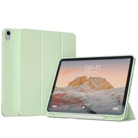 Accezz Coque tablette portefeuille Smart Silicone Apple iPad Air 11 pouces (2026) M4 / (2025) M3 / (2024) M2 / Air 5 (2022) / Air 4 (2020) - Vert clair