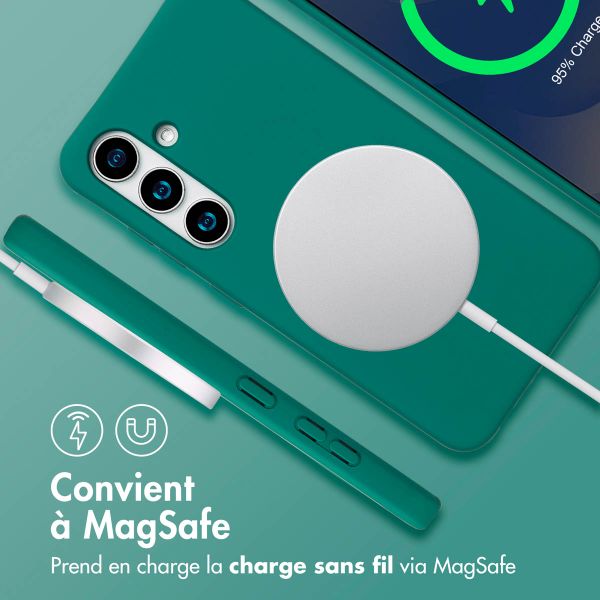 imoshion Coque arrière Color avec cordon amovible et MagSafe Samsung Galaxy S25 / S24 - Vert foncé