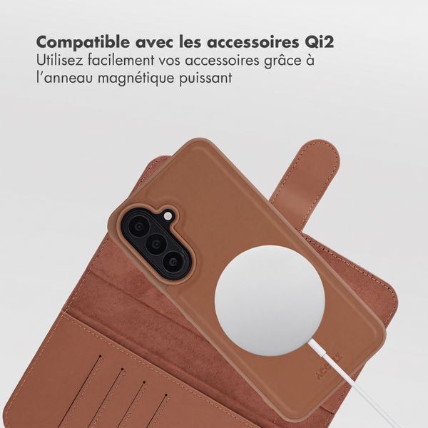 Accezz Coque portefeuille Edge amovible avec MagSafe Samsung Galaxy A27 (5G) - Marron