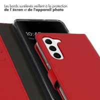 Selencia Étui portefeuille en cuir véritable Samsung Galaxy S23 - Rouge