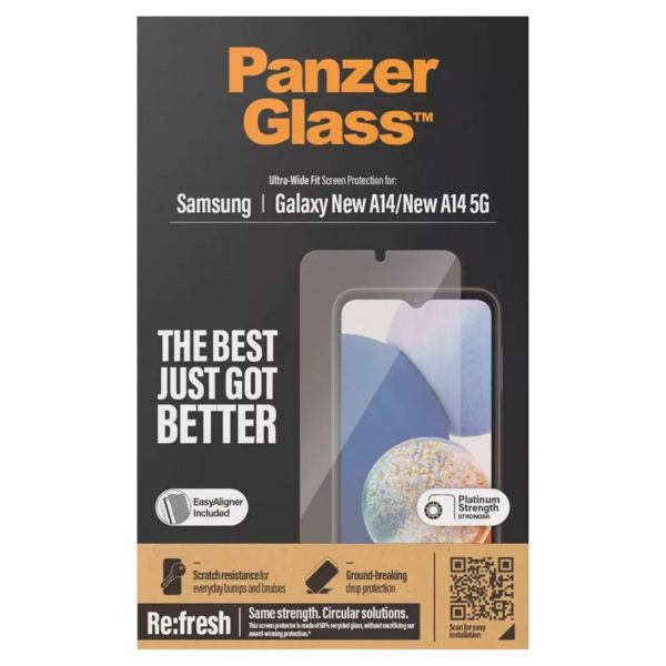 PanzerGlass Film de protection d'écran anti-bactérien Refresh Ultra-Wide Fit avec applicateur Samsung Galaxy A15 (5G)