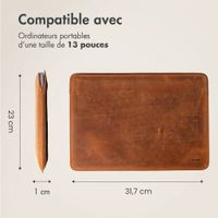 Accezz Housse ordinateur cuir 13 pouces - Cognac