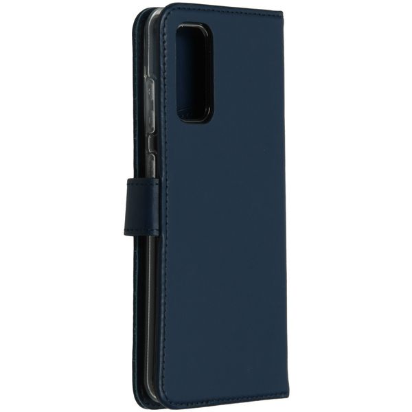 Selencia Étui portefeuille en cuir véritable Samsung Galaxy S20 - Bleu
