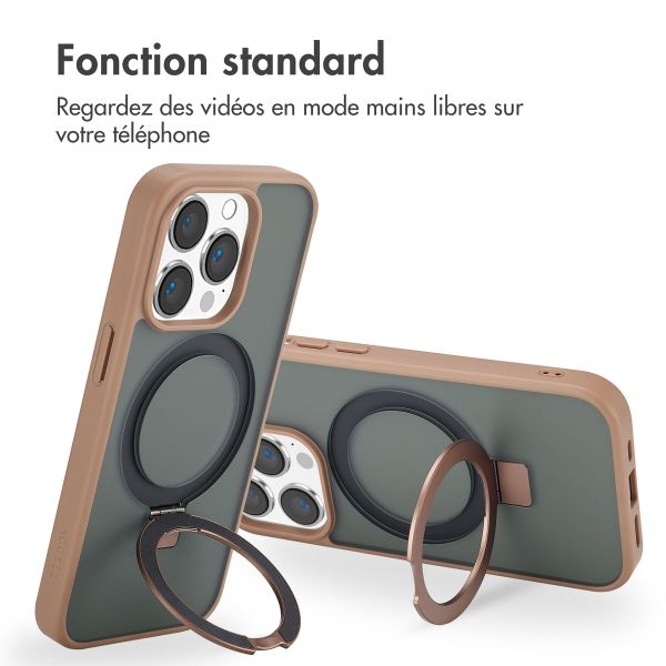 Accezz Coque Ring Stand avec MagSafe Apple iPhone 14 Pro - Marron