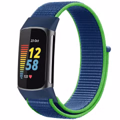 imoshion Bracelet en nylon Fitbit Charge 5 - Taille S - Blue & Green