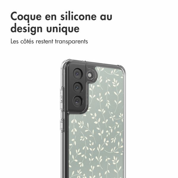 imoshion Coque Design Samsung Galaxy S21 FE - Smoke Green Flowers
