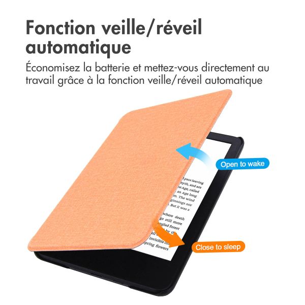 imoshion Étui de liseuse portefeuille Canvas Amazon Kindle (2024) / Amazon Kindle (2022) 11th gen - Peach