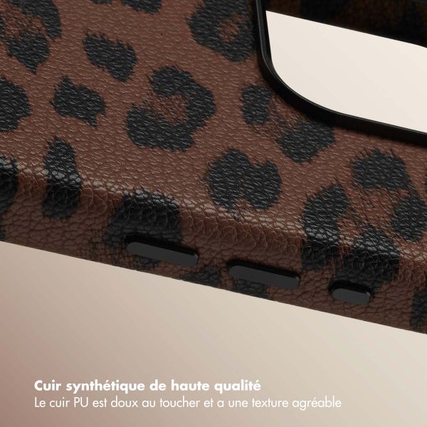 Selencia Coque Sabi imprimé panthère avec MagSafe Apple iPhone 15 Pro - Mocha Brown