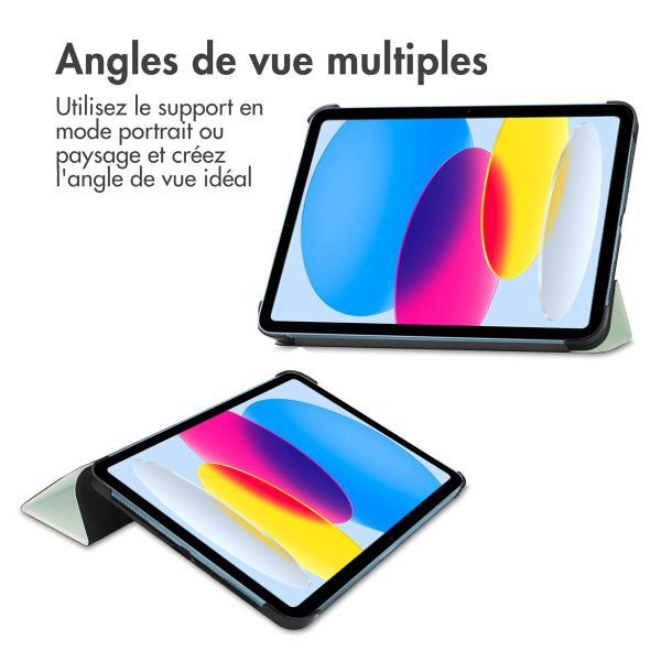 imoshion Coque tablette Trifold Apple iPad 11 (2025) 11 pouces A16 / iPad 10 (2022) 10.9 pouces - Vert clair