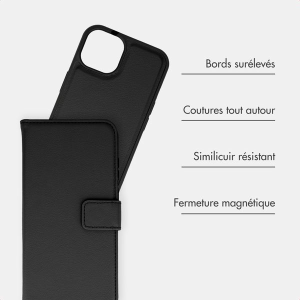 imoshion Étui portefeuille luxe 2-en-1 amovible Apple iPhone 15 - Noir