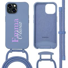Coque Color MagSafe avec cordon amovible et photo et/ou texte personnalisés Apple iPhone 15 - Nom