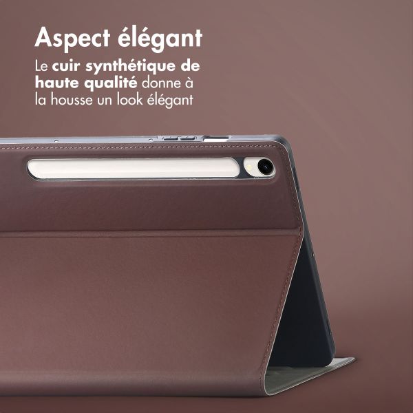 Accezz Coque tablette Classic Samsung Galaxy Tab S9 11.0 pouces / S10 Lite / S10 FE / S9 FE 10.9 pouces - Marron