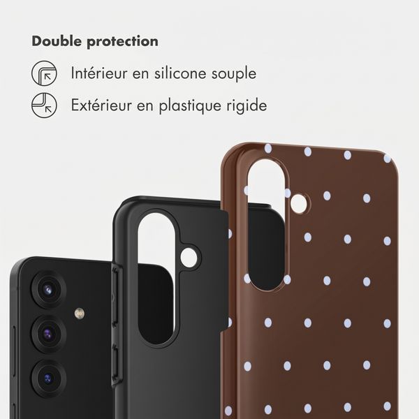 Selencia Coque arrière Vivid Samsung Galaxy S25 - Happy Dots Chocolate