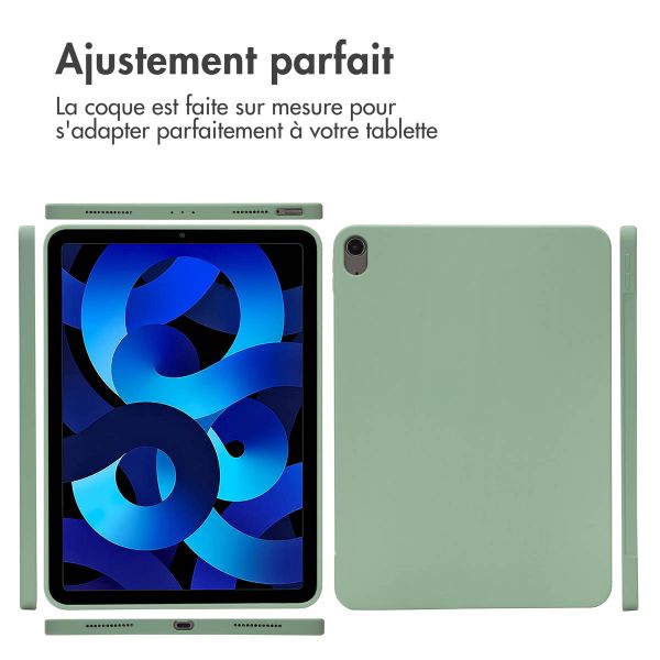 Accezz Coque Liquid Silicone avec porte-stylet Apple iPad Air 11 pouces (2026) M4 / (2025) M3 / (2024) M2 / Air 5 (2022) / Air 4 (2020) - Vert clair