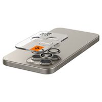 Spigen Optik Pro EZ Fit Lens Protector - Protection d'objectif de caméra (lot de 2) Apple iPhone 16 Pro (Max) / 15 Pro (Max) - Natural Titanium