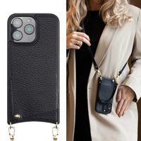 Selencia Coque de télephone Nova avec cordon et porte-cartes Apple iPhone 16 Pro Max - Noir