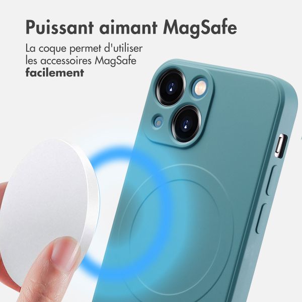 imoshion Coque Couleur avec MagSafe Apple iPhone 13 Mini - Smoke Green