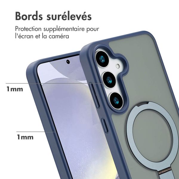 Accezz Coque Ring Stand avec MagSafe Samsung Galaxy S25 Plus - Bleu