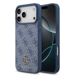 Guess Coque 4G Metal Logo MagSafe Apple iPhone 17 Pro Max - Bleu