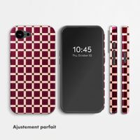 Selencia Coque arrière Vivid avec MagSafe Apple iPhone 17e / 16e - Check This Burgundy