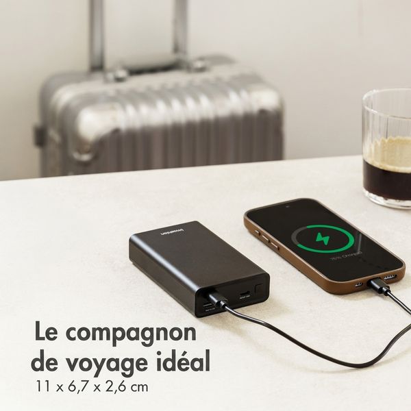 imoshion Ultra Series Aluminium Batterie externe 20.000 mAh - Charge rapide jusqu'à 33 watts - Black