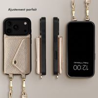 Selencia Coque de télephone Sera avec cordon et porte-cartes enveloppe Apple iPhone 18 Pro / 17 Pro - Champagne