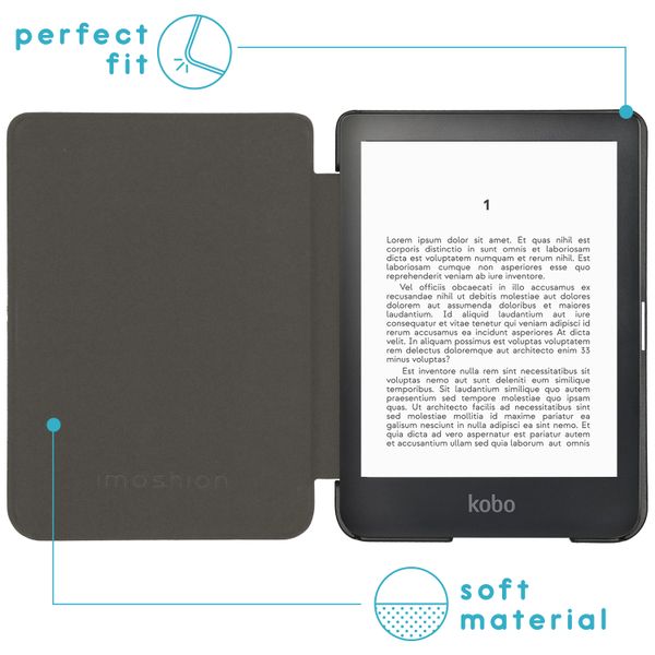 imoshion Étui de liseuse portefeuille design Pliable Kobo Libra Colour - Cherry Check