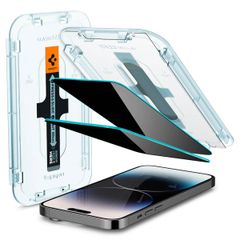 Spigen Protection d'écran en verre trempé GLAStR Privacy Applicator - lot de 2 Apple iPhone 14 Pro