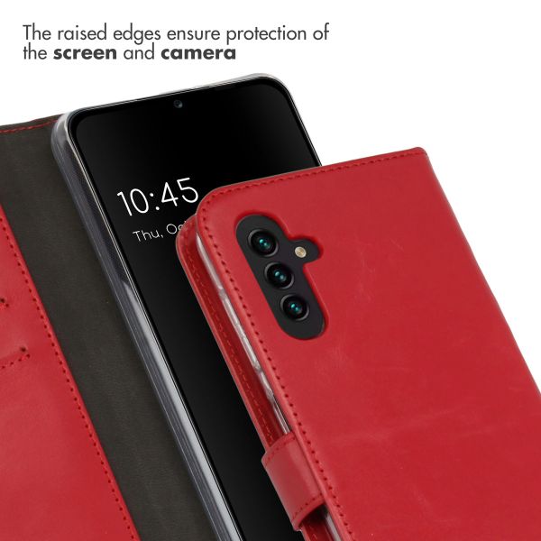 Selencia Étui portefeuille en cuir véritable Samsung Galaxy A13 (5G) / A04s - Rouge