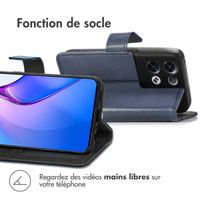 imoshion Étui de télephone portefeuille de luxe Oppo Reno 8 Pro 5G - Bleu foncé