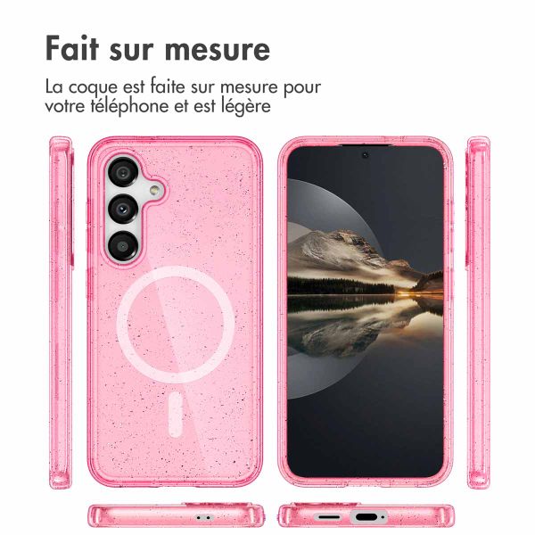 imoshion Coque Pailletée avec MagSafe Samsung Galaxy S25 - Paillettes Rose