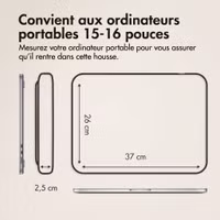 Accezz Pochette ordinateur Leather avec fermeture éclair 15-16 pouces - Beige