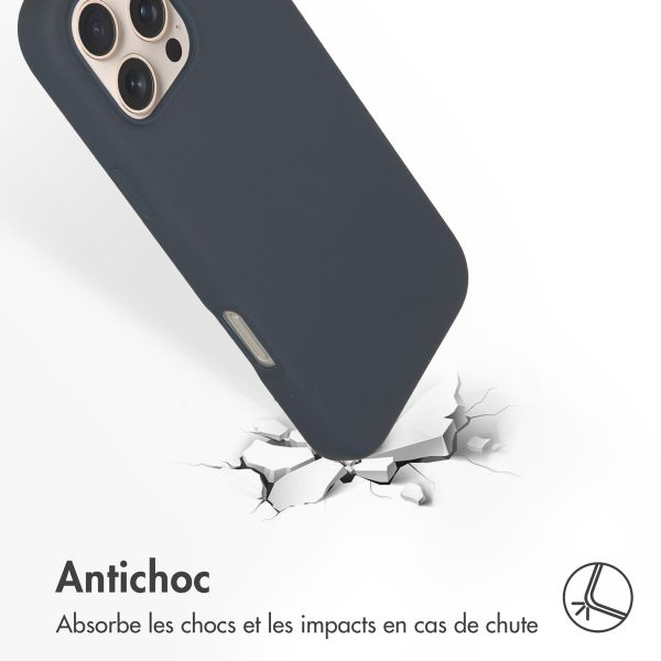 Accezz Coque Liquid Silicone avec MagSafe Apple iPhone 16 Pro Max - Bleu foncé