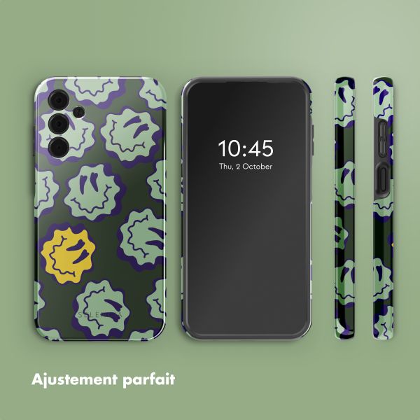 Selencia Coque arrière Vivid Samsung Galaxy A15 (5G) - Wavy Smiley Green