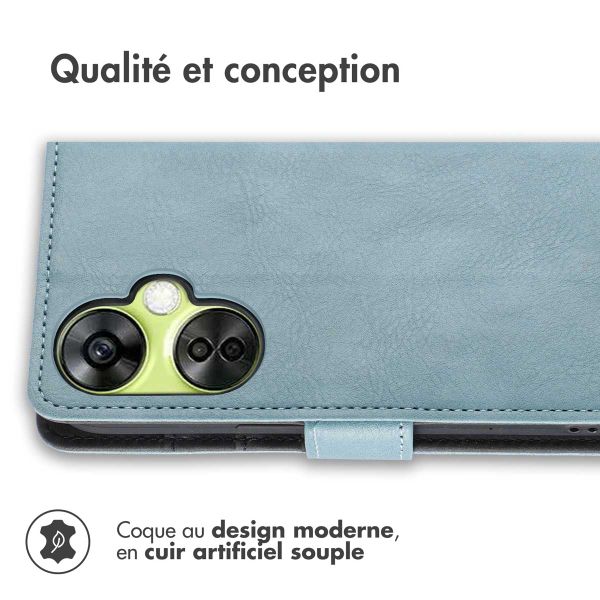 imoshion Étui de télephone portefeuille de luxe OnePlus Nord CE 3 / CE 3 Lite - Bleu clair