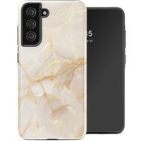 Selencia Coque arrière Vivid Samsung Galaxy S21 FE - Golden Beige Marble