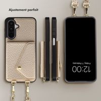 Selencia Coque de télephone Sera avec cordon et porte-cartes enveloppe Samsung Galaxy A18 / A17 / A26 - Champagne