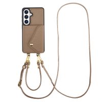 Selencia Coque de télephone Sera avec cordon et porte-cartes enveloppe Samsung Galaxy S26 FE - Taupe