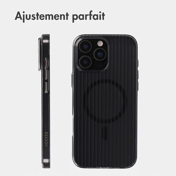 Accezz Coque arrière Lite avec MagSafe | Fluted | Apple iPhone 16 Pro Max - Noir