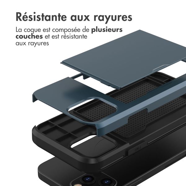 imoshion Coque arrière avec porte-cartes Apple iPhone 12 (Pro) - Bleu foncé