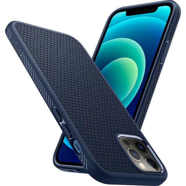Spigen Coque Liquid Air™ Apple iPhone 12 (Pro) - Bleu foncé