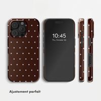 Selencia Coque arrière Vivid Apple iPhone 16 Pro - Happy Dots Chocolate