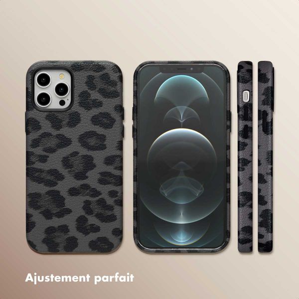 Selencia Coque Sabi imprimé panthère avec MagSafe Apple iPhone 12 (Pro) - Midnight Black