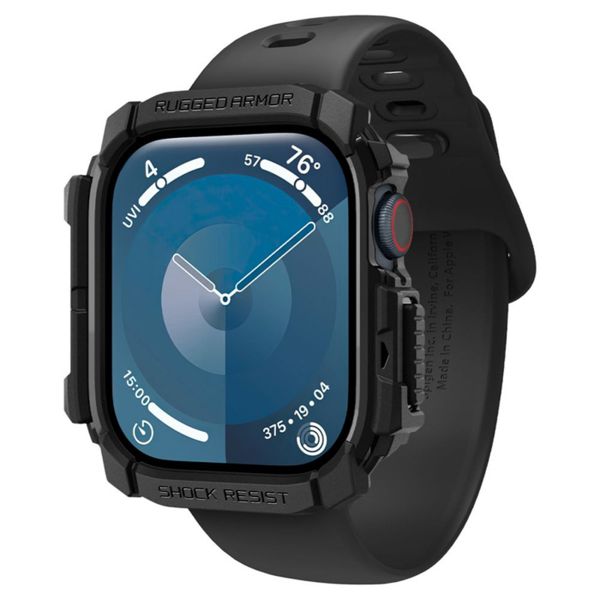 Spigen Coque Rugged Armor™ Apple Watch 10 / 11 - 46 mm - Matte Black