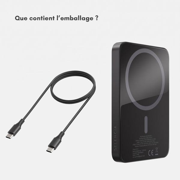Selencia Powerbank Vivid 5 000 mAh - MagSafe et Qi - Black / Wavy Baby Sorbet