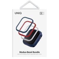 Uniq Pack de 3 lunettes – Pack de lunettes Moduo Apple Watch - 44 / 45 mm - Blue & Red & White